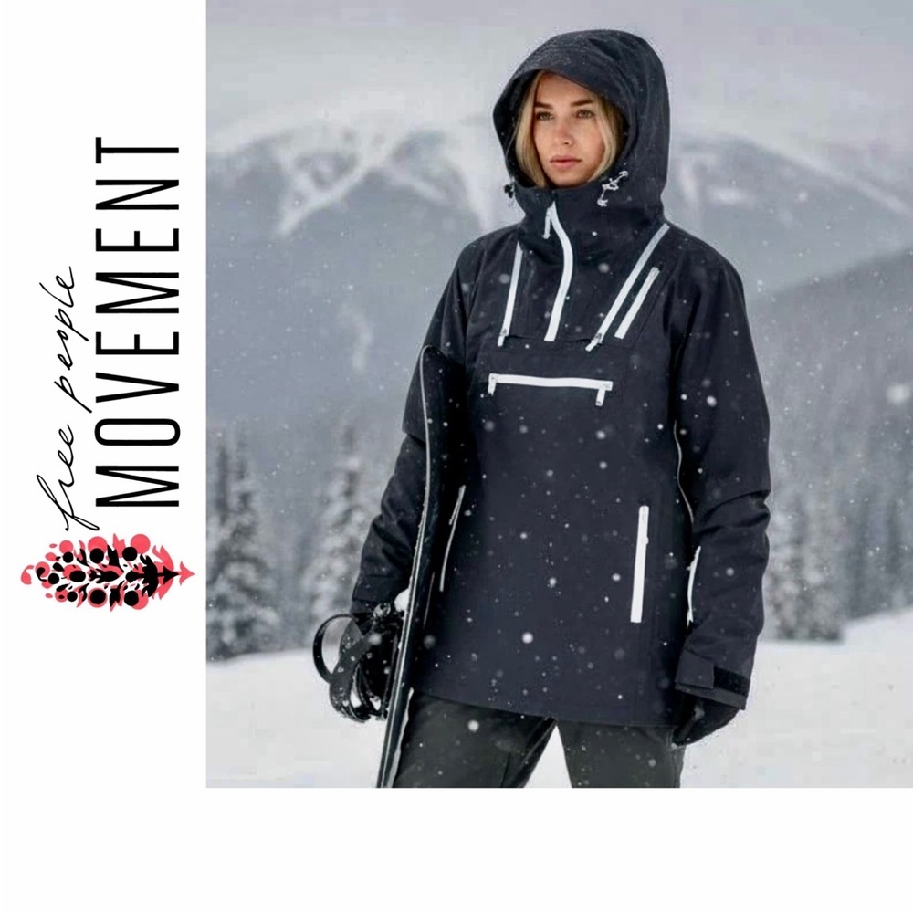 Free People Movement Blizzard Bliss Ski Jacket Hooded Snowboarding Sz XS Anorak